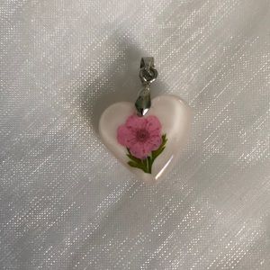 Pink Pressed Flower Charm